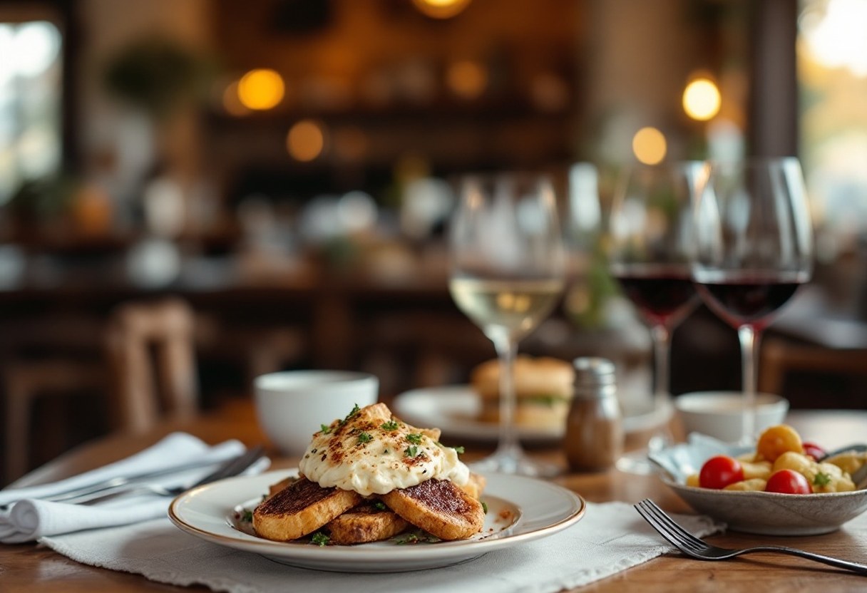 A food, wine, or lodging scene from a travel guide